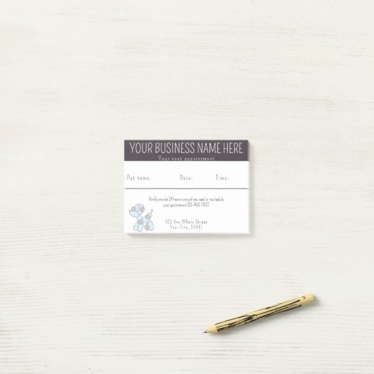 Erinnerung  Pet grooming Ballonhund Post-it Klebezettel (Auf Schreibtisch)