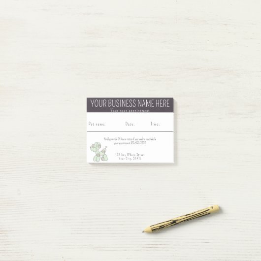 Erinnerung  Pet grooming Ballonhund Post-it Klebezettel (Auf Schreibtisch)