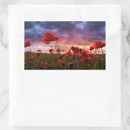 Erinnerung | Poppies-Feld Rechteckiger Aufkleber (Tasche)