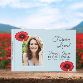 Erinnerung Poppy Blue Funeral Memorial Gästebuch