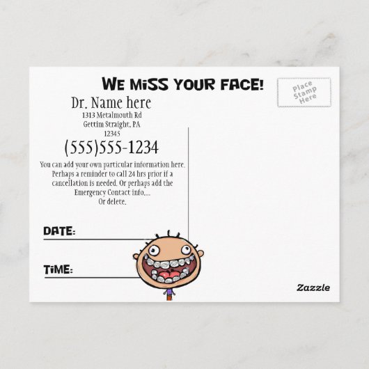 Erinnerung Postkarte (Rückseite)