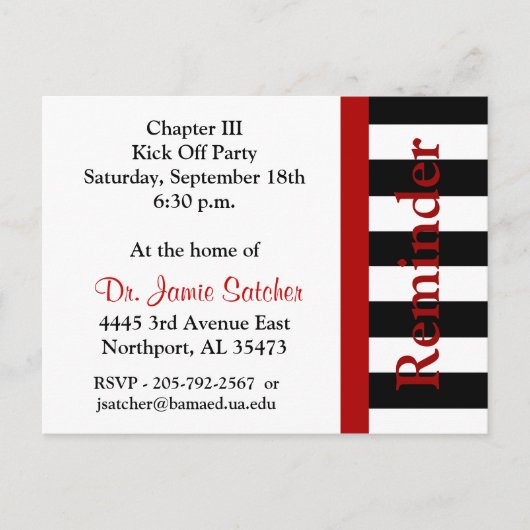 Erinnerung Postkarte4 Einladungspostkarte (Vorderseite)