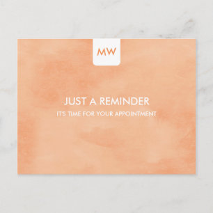 Erinnerung QR Code für einfache Peach Chic Ernennu Postkarte