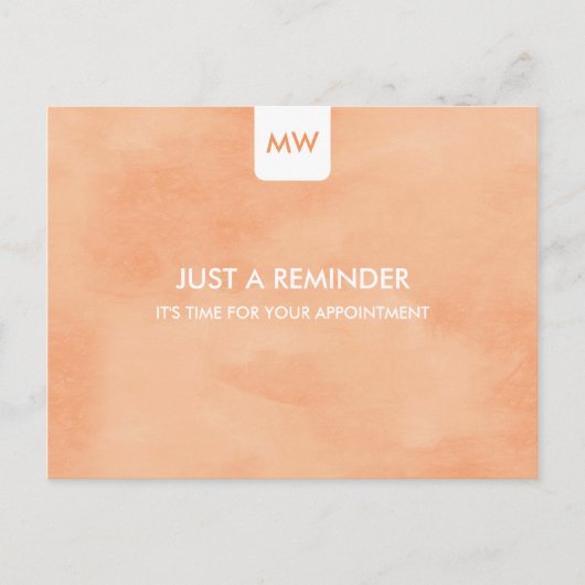 Erinnerung QR Code für einfache Peach Chic Ernennu Postkarte (Vorderseite)