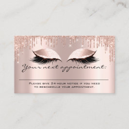 Erinnerung Rose Blush Glitzer Lashes Visitenkarte