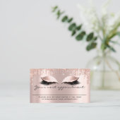 Erinnerung Rose Blush Glitzer Lashes Visitenkarte (Stehend Vorderseite)