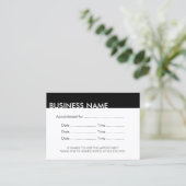 Erinnerung Schlicht Schwarz/Weiß Terminkarte (Stehend Vorderseite)