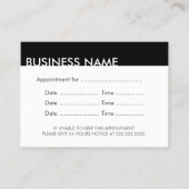 Erinnerung Schlicht Schwarz/Weiß Terminkarte (Vorderseite)