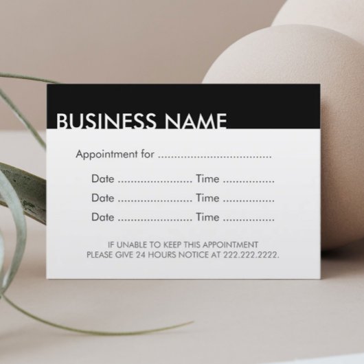 Erinnerung Schlicht Schwarz/Weiß Terminkarte