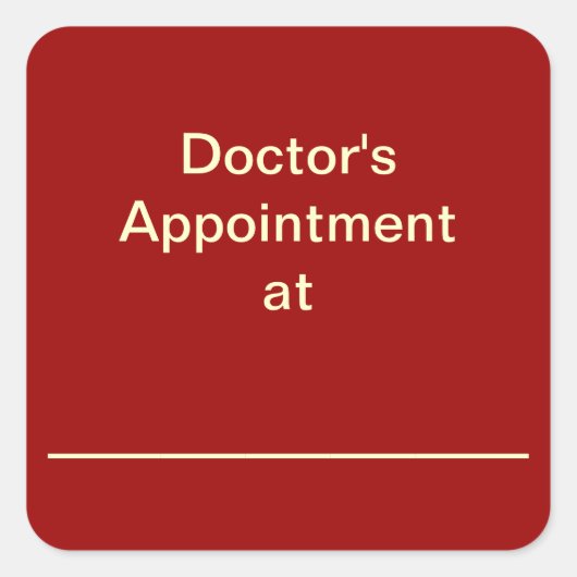 Erinnerung-Sticker für Termine (rot) Quadratischer Aufkleber (Vorderseite)
