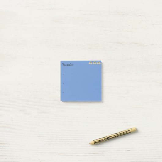 Erinnerung Sticky Note with Rainbows Post-it Klebezettel (Auf Schreibtisch)