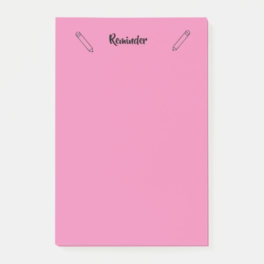 Erinnerung Sticky Notes Pink Post-it Klebezettel (Vorderseite)