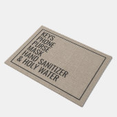 Erinnerung Tasten Handy Purse Funny Covid 19 Custo Fußmatte (Schrägansicht)