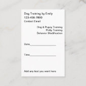 Erinnerung Terminkarte (Rückseite)