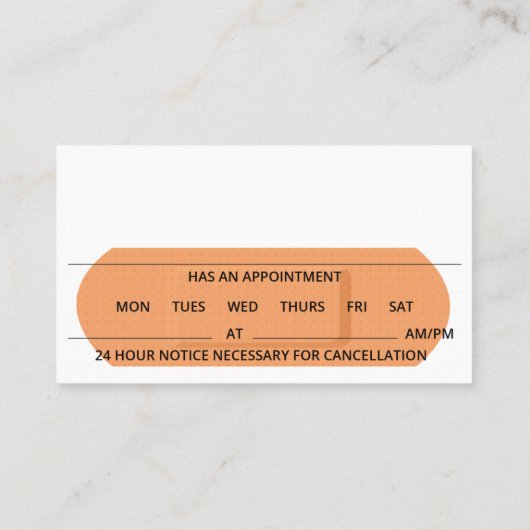 Erinnerung Terminkarte (Rückseite)