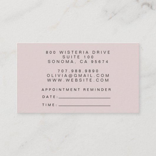 Erinnerung und Visitenkarte (Rückseite)