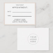 Erinnerung Visitenkarte (Vorne/Hinten)