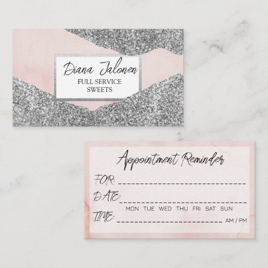 Erinnerung Visitenkarte (Vorne/Hinten)