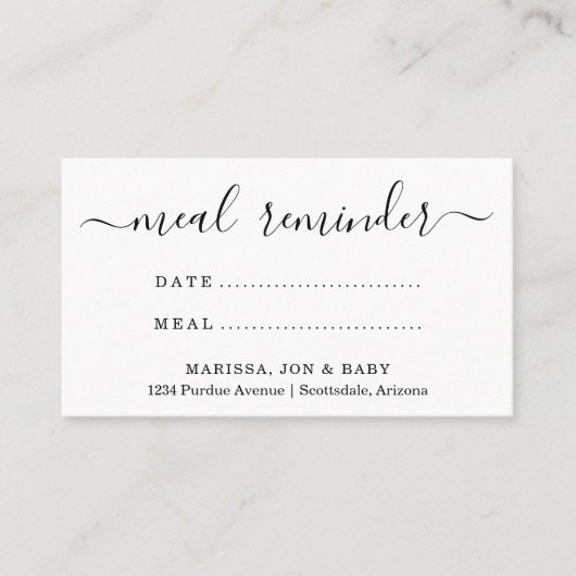 Erinnerung Visitenkarte (Vorderseite)