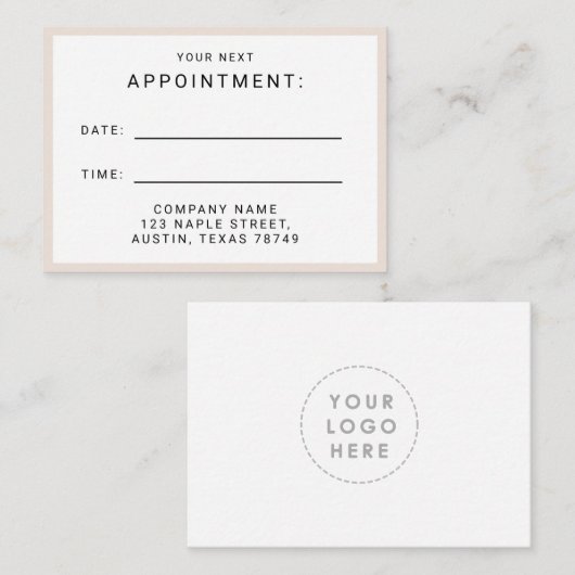 Erinnerung Visitenkarte (Vorne/Hinten)