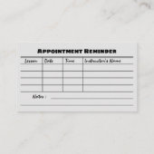 Erinnerung-Visitenkarten für Fahrschulen Visitenkarte (Rückseite)