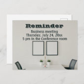 Erinnerung von Geschäftstreffen Postkarte (Vorne/Hinten)