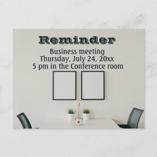 Erinnerung von Geschäftstreffen Postkarte (Vorderseite)