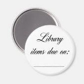 Erinnerung zum Fälligkeitsdatum der Bibliothek Magnet (Vorderseite/Rückseite)