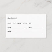 Erinnerung zur Ernennung eines Arztes Visitenkarte (Rückseite)