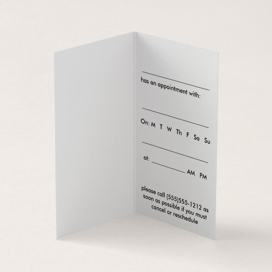 Erinnerung zur Ernennung von Augenarzt Visitenkarten (Innenseite)
