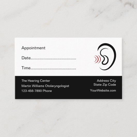 Erinnerung zur Ernennung von Ohrärzten Terminkarte (Vorderseite)