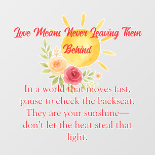 Erinnerung zur Kindersicherheit Fensteraufkleber