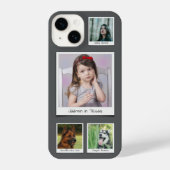 Erinnerungen 4 Foto Collage Grau iPhone Hülle (Rückseite)