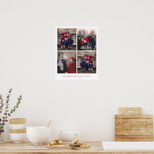 Erinnerungen 4 Foto Grid Poster (Küche)