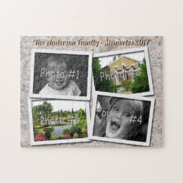 Erinnerungen 4 x Benutzerdefinierte Fotos auf Rock Puzzle