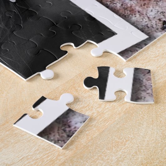 Erinnerungen 4 x Benutzerdefinierte Fotos auf rosa Puzzle (Seite)