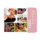 Erinnerungen 5 Foto Collage Rosa Magnet (Horizontal)