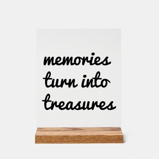 Erinnerungen Akryllische Unterschrift Acrylschild (Vorderseite)