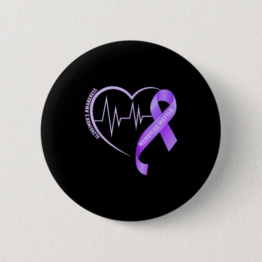 Erinnerungen Alzheimer-Bewusstsein lila Band Button (Vorderseite)