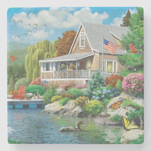 Erinnerungen am Lakeside Steinuntersetzer (Vorderseite)