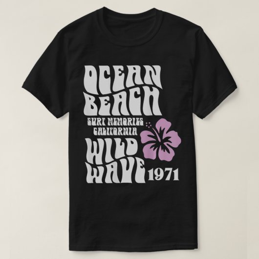 Erinnerungen am Ozean Beach Wildwave Surfen T-Shirt (Design vorne)