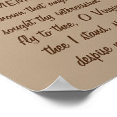 Erinnerungen an die gesegnete Jungfrau Poster (Ecke)