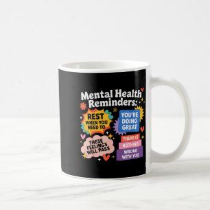 Erinnerungen an die psychische Gesundheit Notizen Kaffeetasse