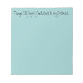 Erinnerungen auf Notepad Notizblock (Vorderseite)