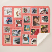 Erinnerungen Coral 20 FotoCollage Personalisiert Sherpadecke (Vorderseite (Horizontal))
