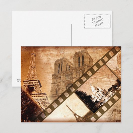 Erinnerungen der Pariser Postkarte (Vorne/Hinten)