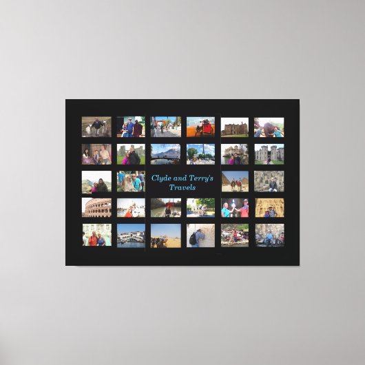 Erinnerungen der Reise Collage 36 X 24 Schwarzer H Leinwanddruck (Vorderseite)