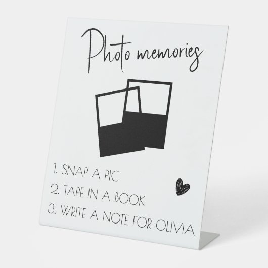 Erinnerungen des Fotos für den weißen benutzerdefi Sockelschild (Vorderseite)