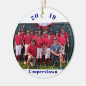 Erinnerungen des kooperierenden NY Baseball-Foto-T Keramik Ornament (Links)