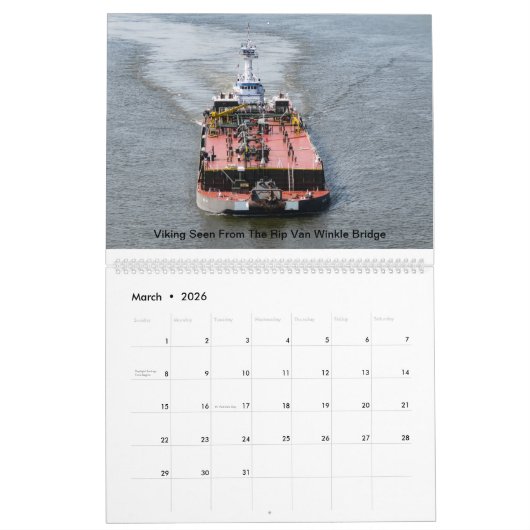 Erinnerungen des Wikens auf dem Hudson River 2023 Kalender (Mär 2026)